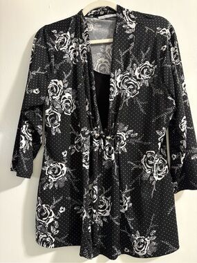 Black and White Floral Top